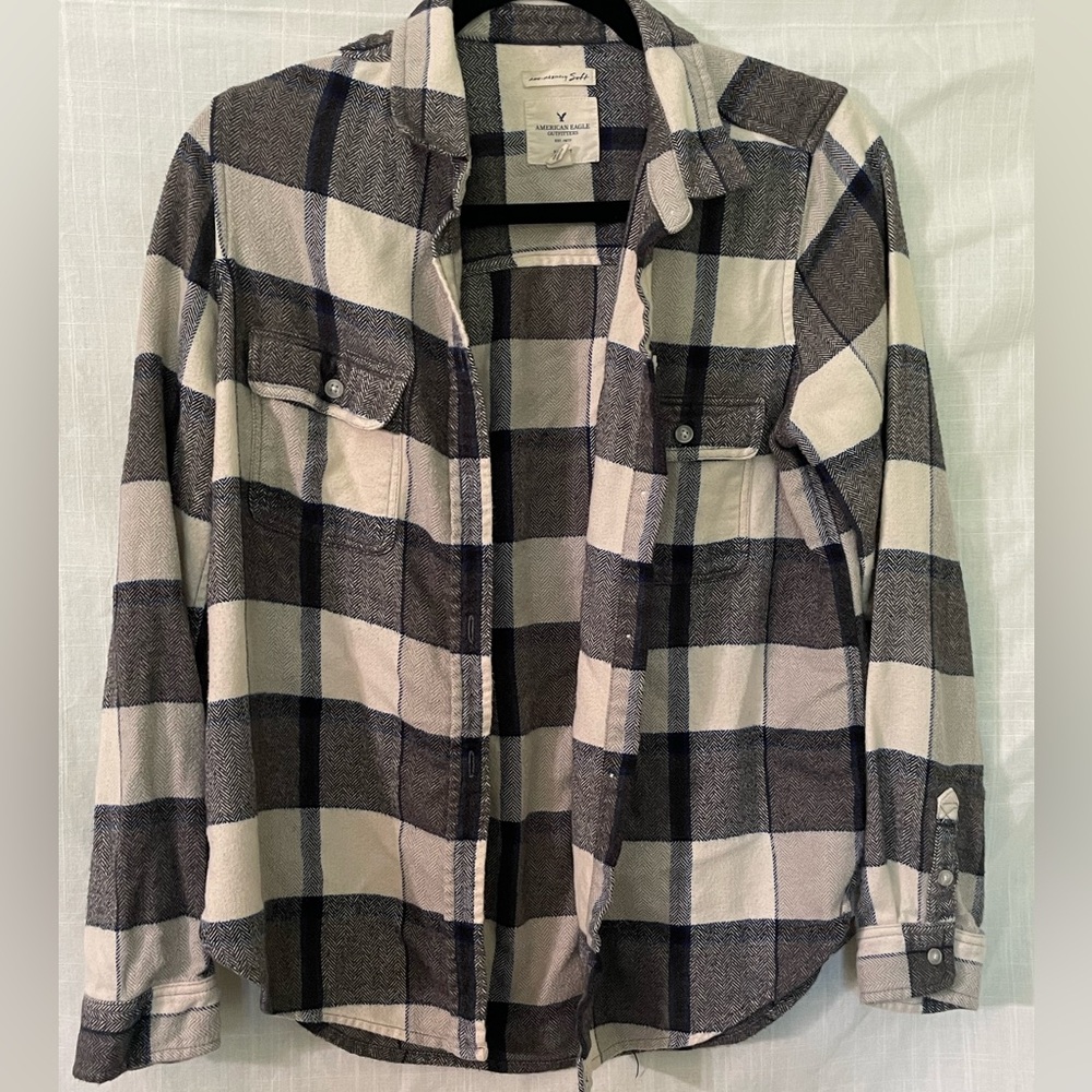 [American Eagles] so soft women’s blue/white/grey flannel size medium